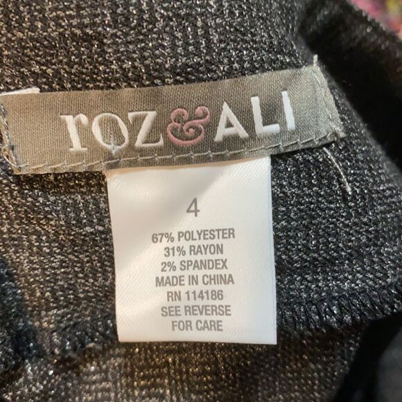 DRESSBARN ROZ AND ALI BLACK SHIMMER SKIRT SZ 4 NWT - Picture 4 of 4